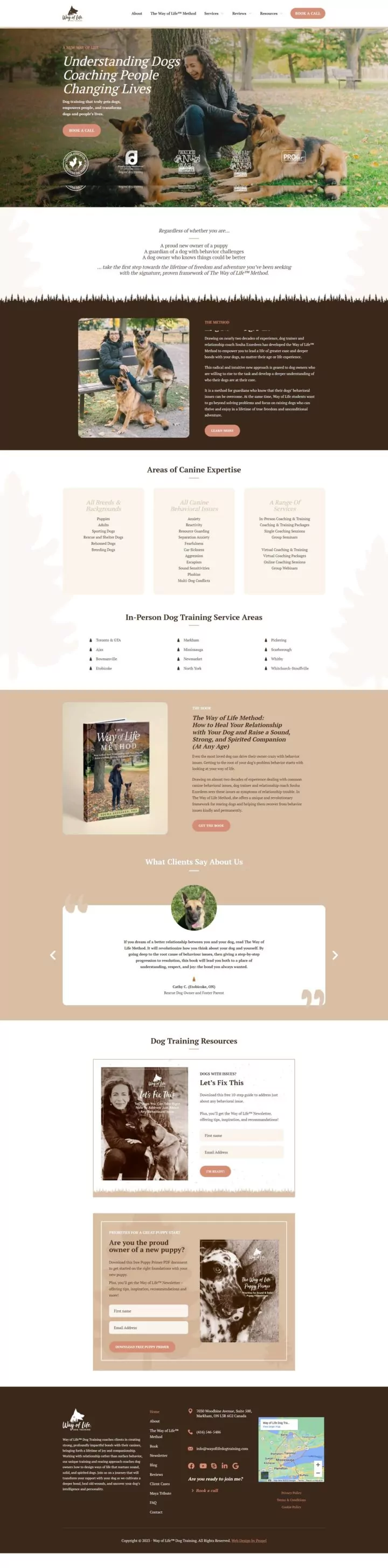 dog trainer website preview